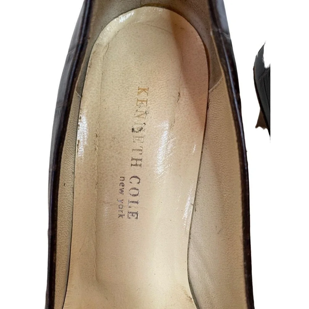 Vintage Keneth Cole New‎ York croc embossed pump high heels shoes women 5.5